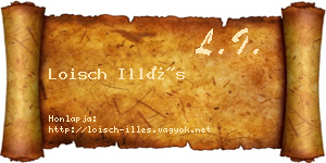 Loisch Illés névjegykártya